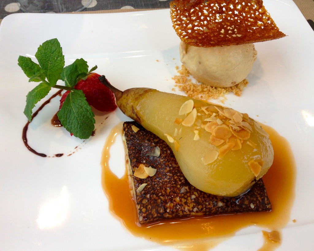 crepe et poire au miel