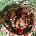 Spaghetti aux légumes et au pesto