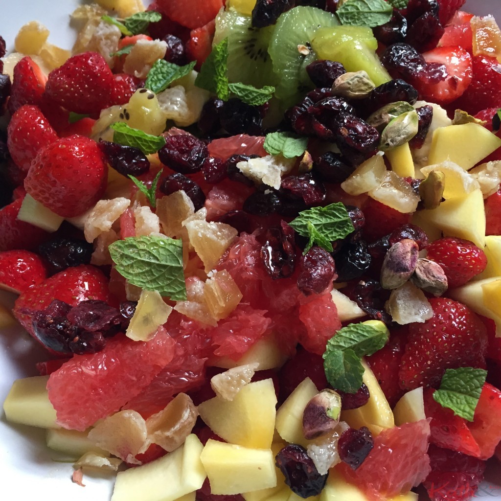 Salade de fruits au gingembre confit