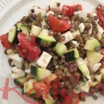 salade de lentilles, féta, tomates