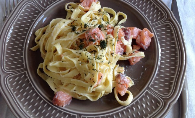tagliatelles au saumon