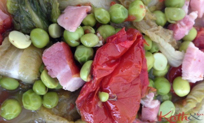 Petits pois frais aux lardons