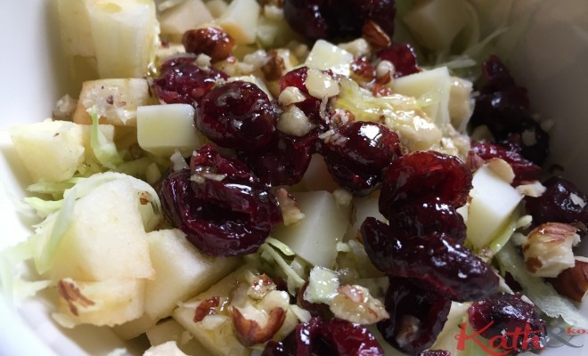 salade de chou, pomme, cranberries, ossau iraty