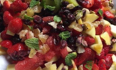 Salade de fruits rouges au gingembre confit
