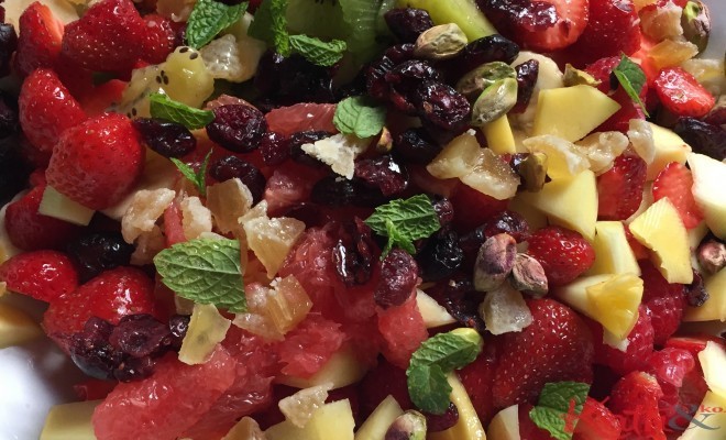 Salade de fruits au gingembre confit