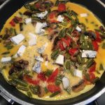 omelette aux légumes et au chèvre